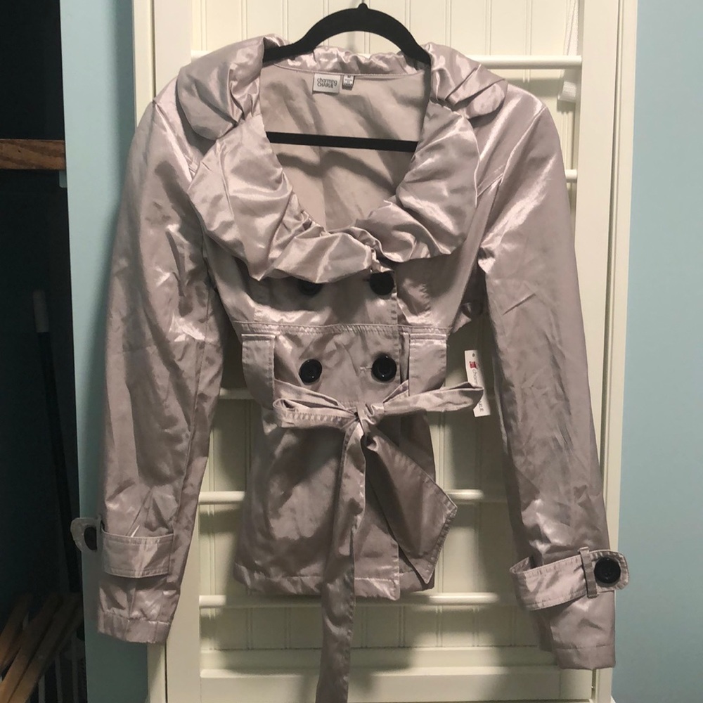 Charming Charlie’s Short Trench Coat - Metallic